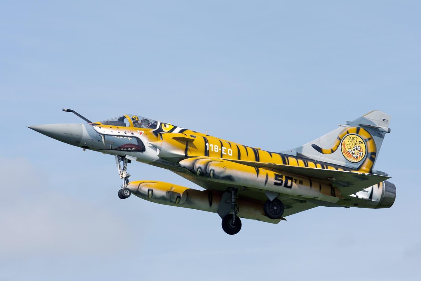 A French Dassault Mirage 2000 in a tiger livery.