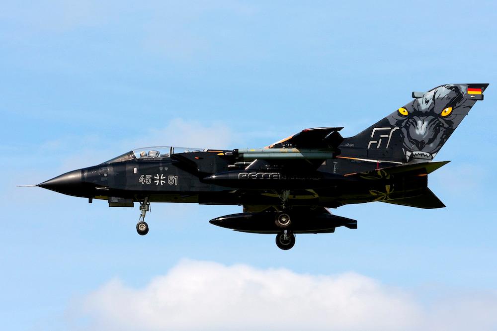 A German Air Force Tornado TLG 51 Tiger jet.